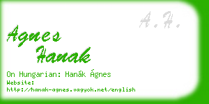 agnes hanak business card