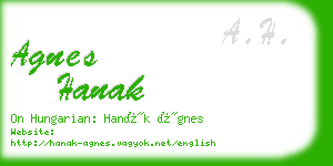 agnes hanak business card